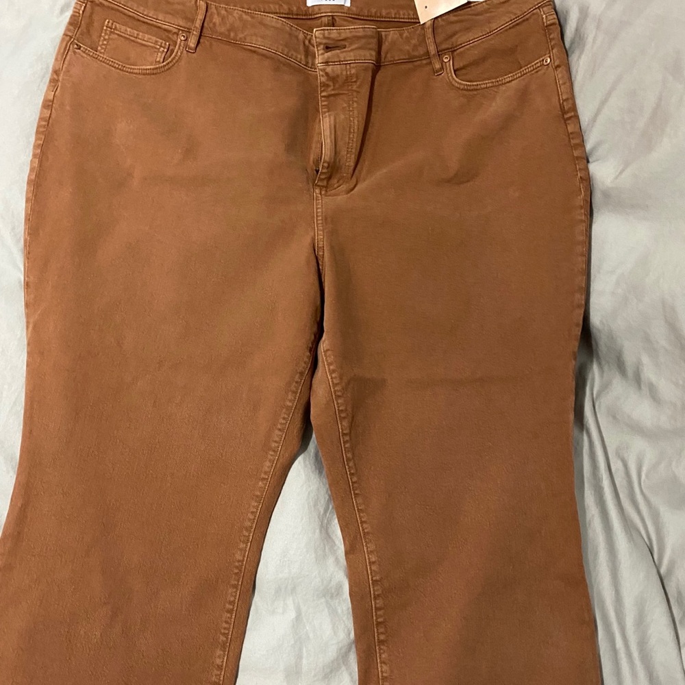 Loft Tan Crop Frayed 24W Jean